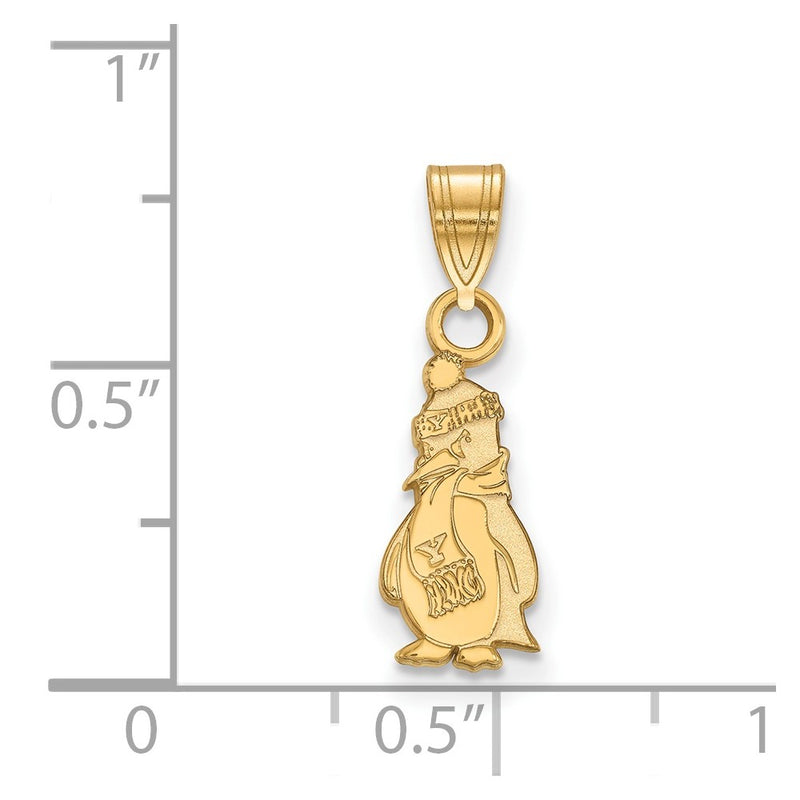 Gold Plated Sterling Silver Logoart Youngstown State University Penguin Small Pendant