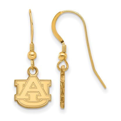 Gold Plated Sterling Silver Logoart Auburn University A U Extra Small Dangle Wire Earrings
