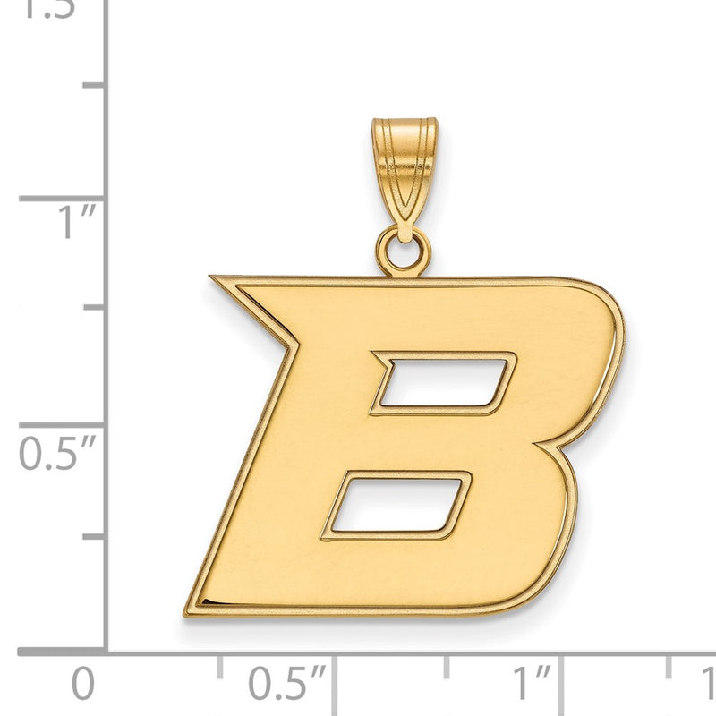 Gold Plated Sterling Silver Logoart Boise State University Letter B Large Pendant