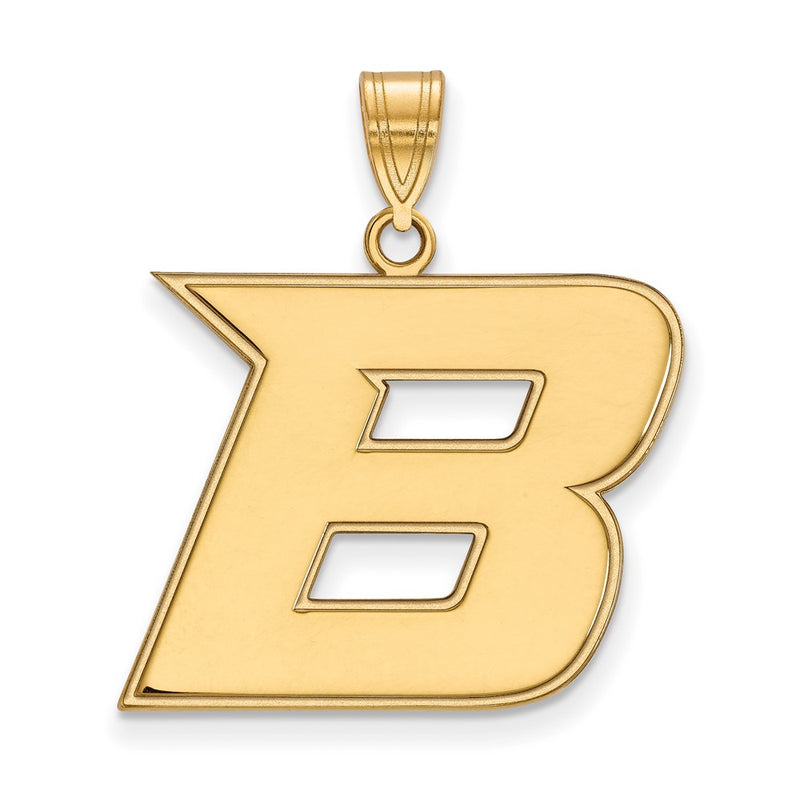 Gold Plated Sterling Silver Logoart Boise State University Letter B Large Pendant