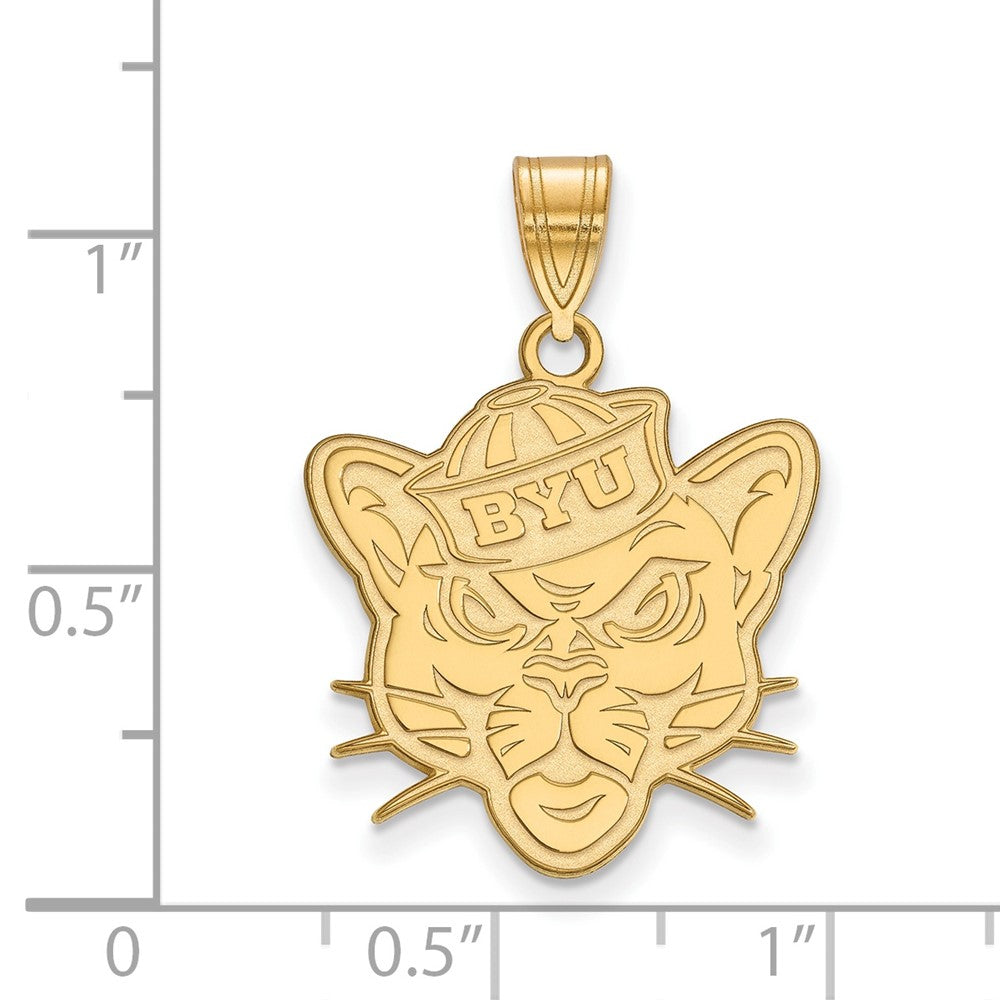 14K Yellow Gold Logoart Brigham Young University Cougar Large Pendant