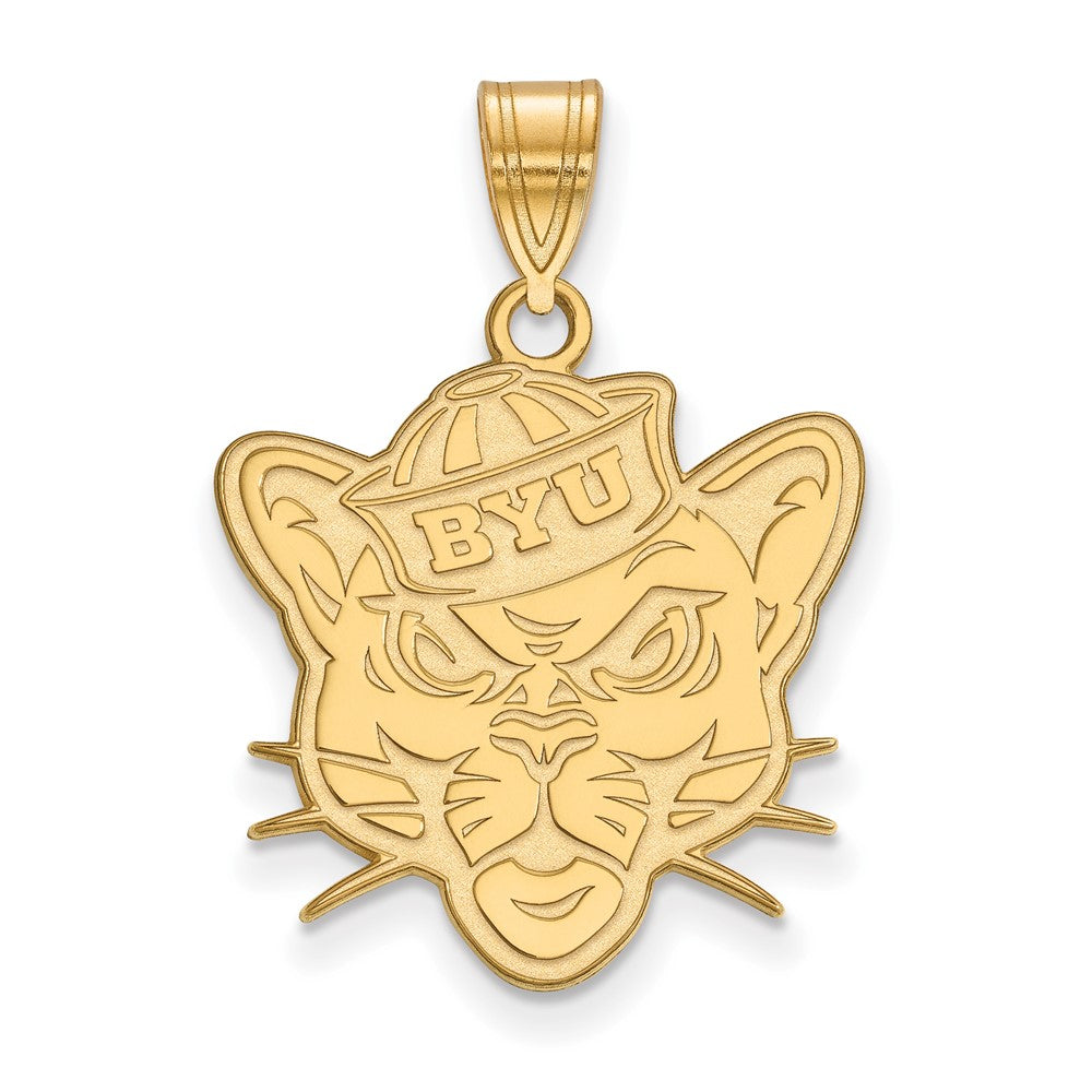 Gold Plated Sterling Silver Logoart Brigham Young University Cougar Large Pendant