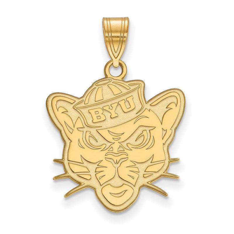 Gold Plated Sterling Silver Logoart Brigham Young University Cougar Large Pendant