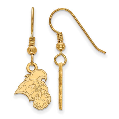 Gold Plated Sterling Silver Logoart Coastal Carolina University Chanticleer Small Dangle Earrings