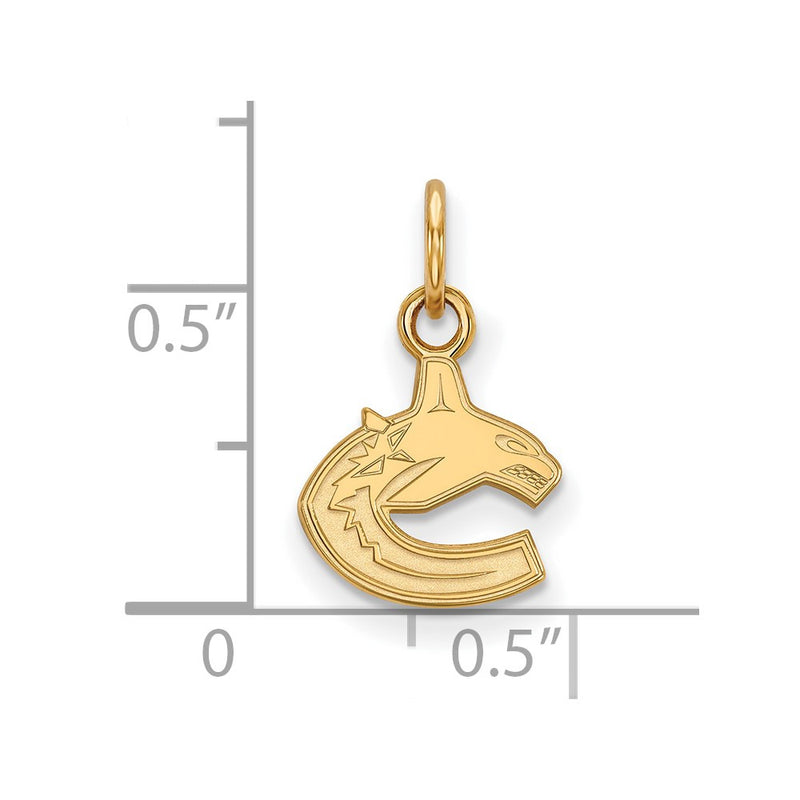 Gold Plated Sterling Silver Nhl Logoart Vancouver Canucks Extra Small Pendant
