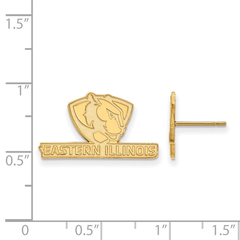 14K Yellow Gold Logoart Eastern Illinois University Small Post Earrings