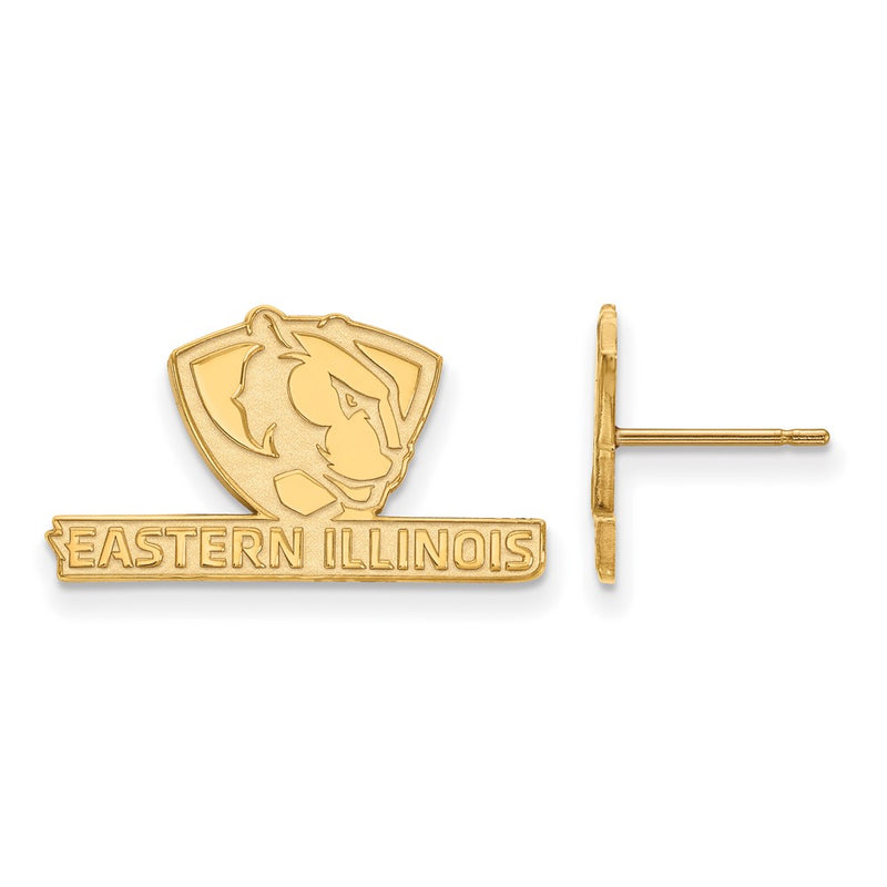 Gold Plated Sterling Silver Logoart Eastern Illinois University Small Post Earrings