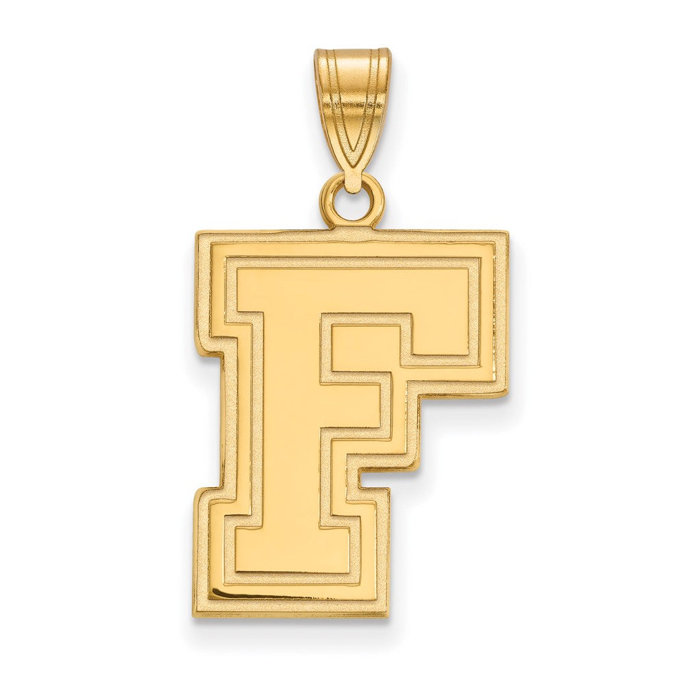 Gold Plated Sterling Silver Logoart Fordham University Letter F Large Pendant