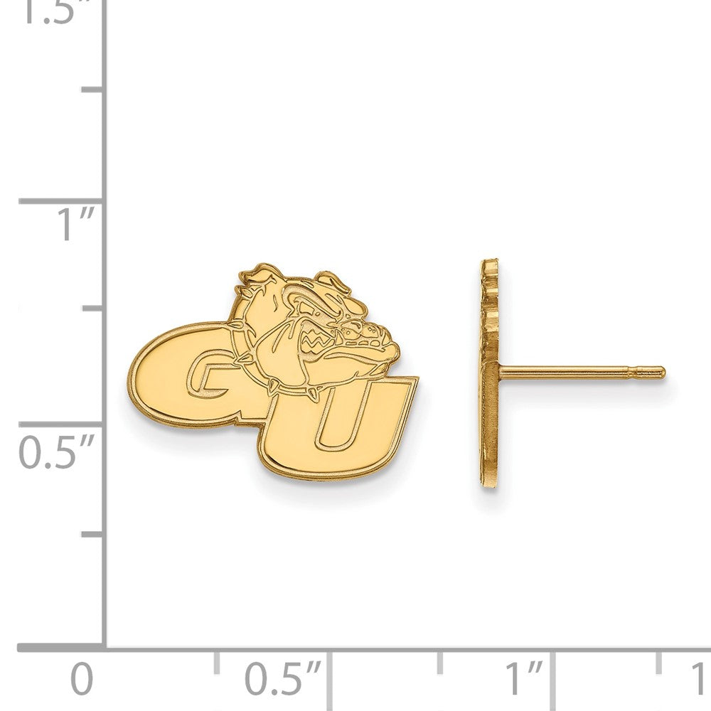 14K Yellow Gold Logoart Gonzaga University G U Bulldog Small Post Earrings