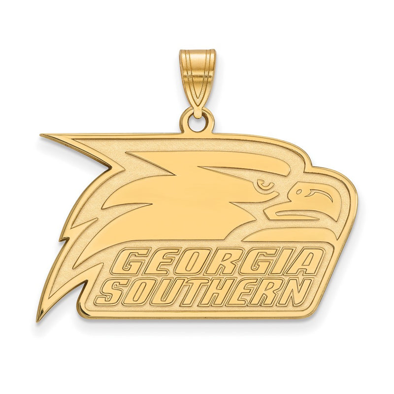 Gold Plated Sterling Silver Logoart Georgia Southern University Eagle Large Pendant