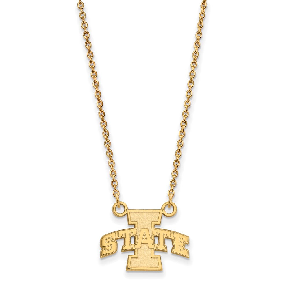 Gold Plated Sterling Silver Logoart Iowa State University Small Pendant 18 Inch Necklace