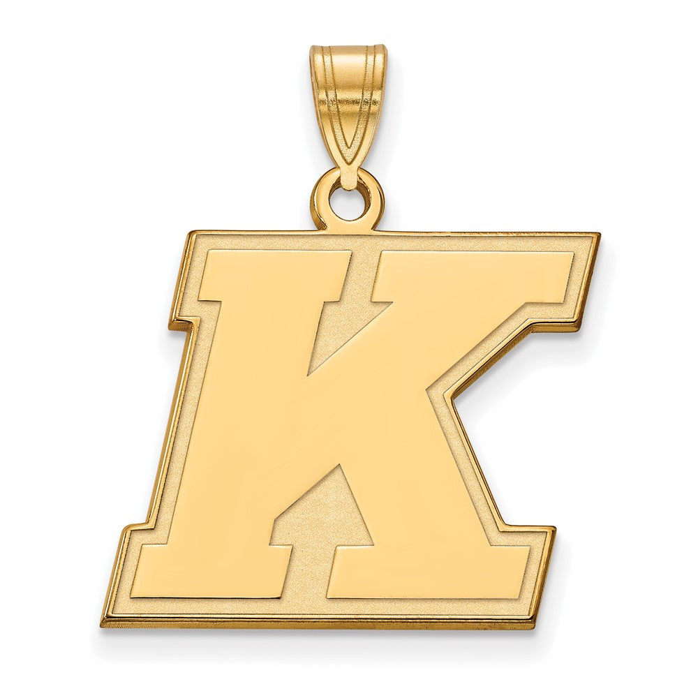 14K Yellow Gold Logoart Kent State University Letter K Large Pendant