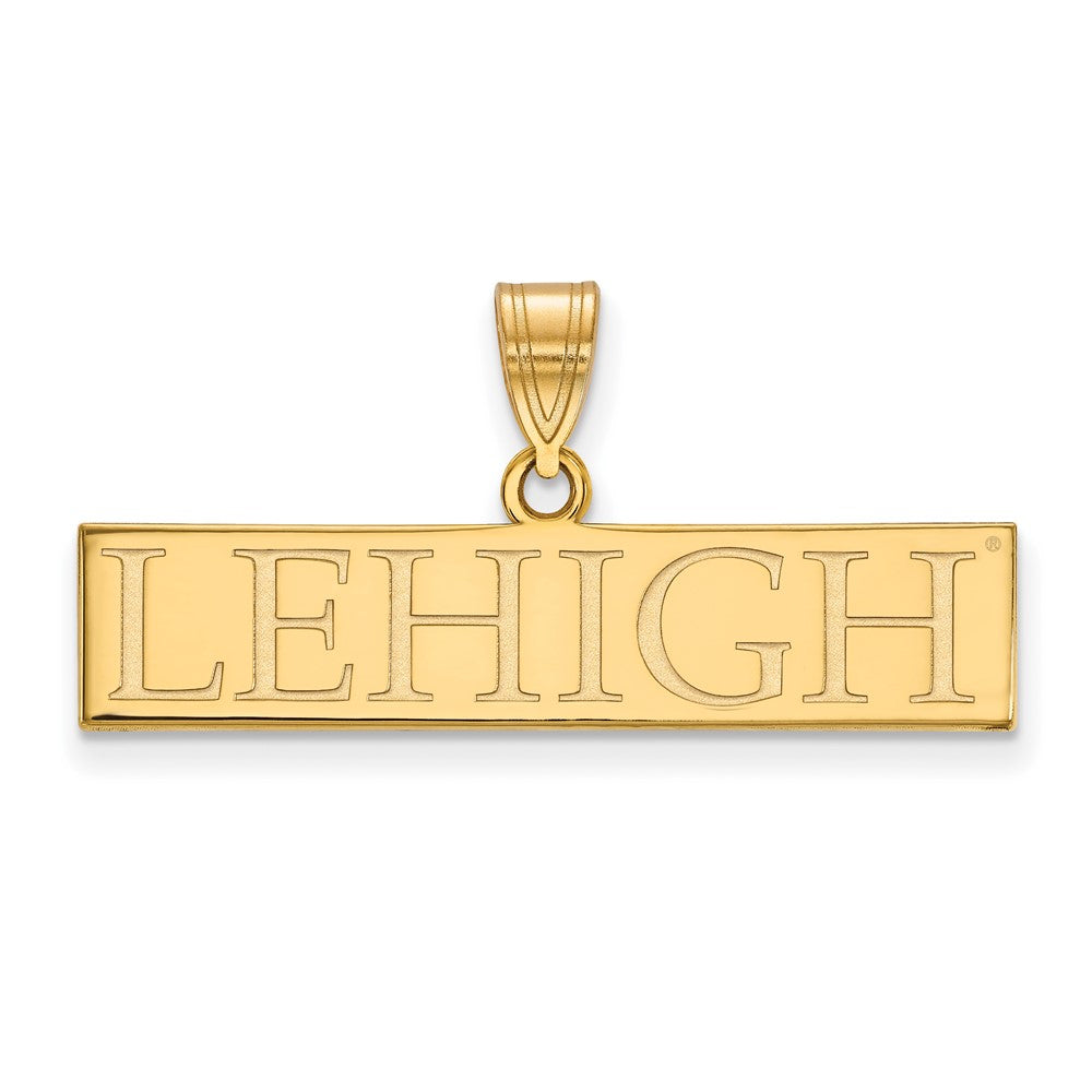 14K Yellow Gold Logoart Lehigh University Large Bar Pendant