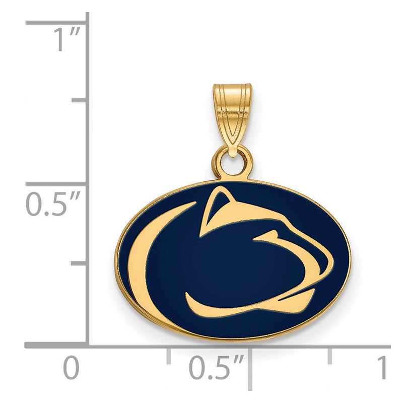 Gold Plated Sterling Silver Logoart Penn State University Lion Small Enameled Pendant