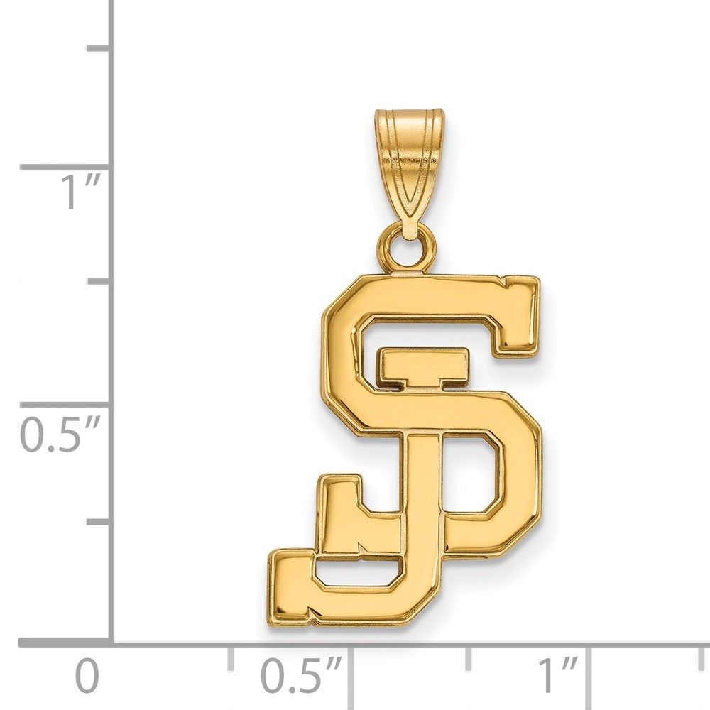 14K Yellow Gold Logoart San Jose State University S J Large Pendant