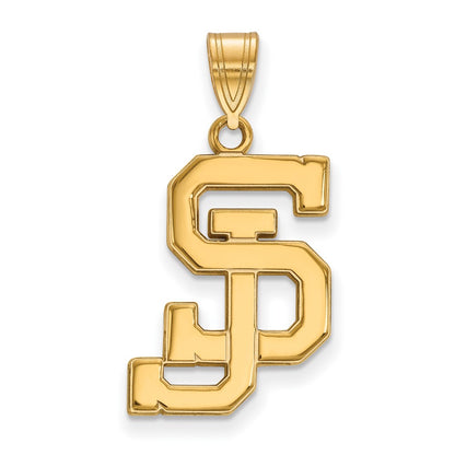 14K Yellow Gold Logoart San Jose State University S J Large Pendant
