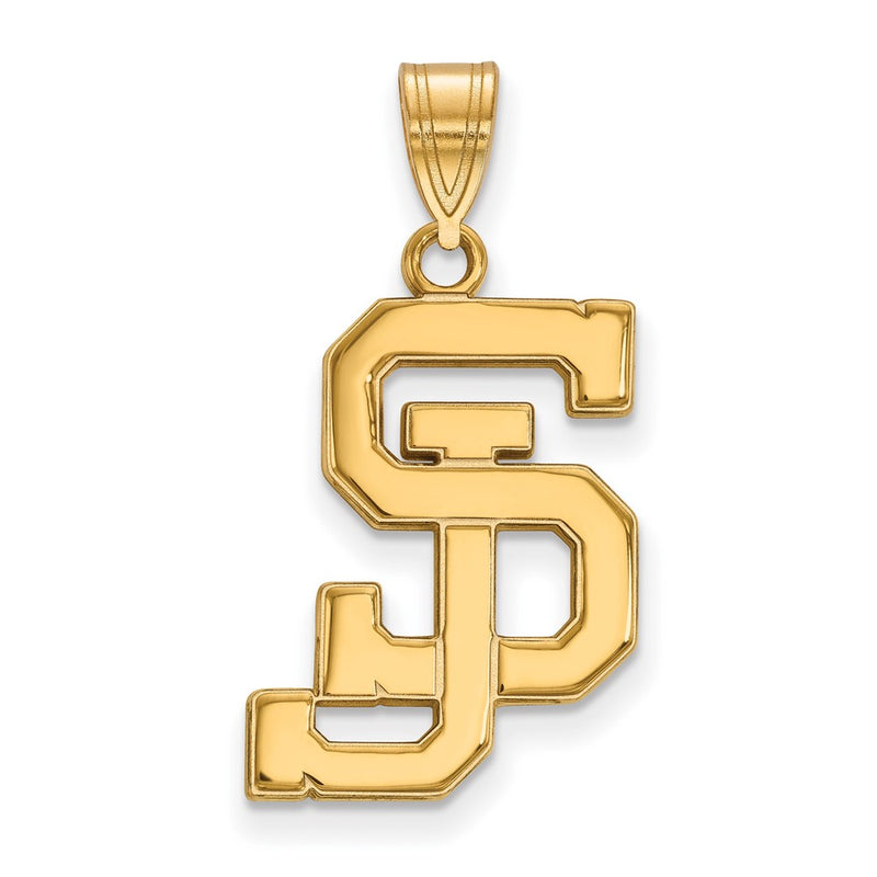 14K Yellow Gold Logoart San Jose State University S J Large Pendant