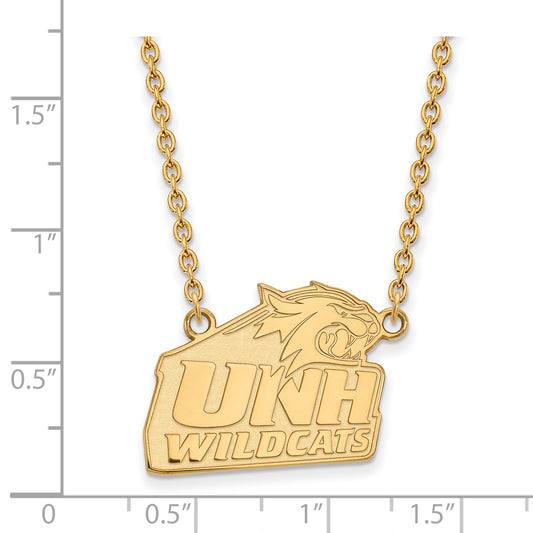 10K Yellow Gold Logoart University Of New Hampshire Large Pendant 18 Inch Necklace