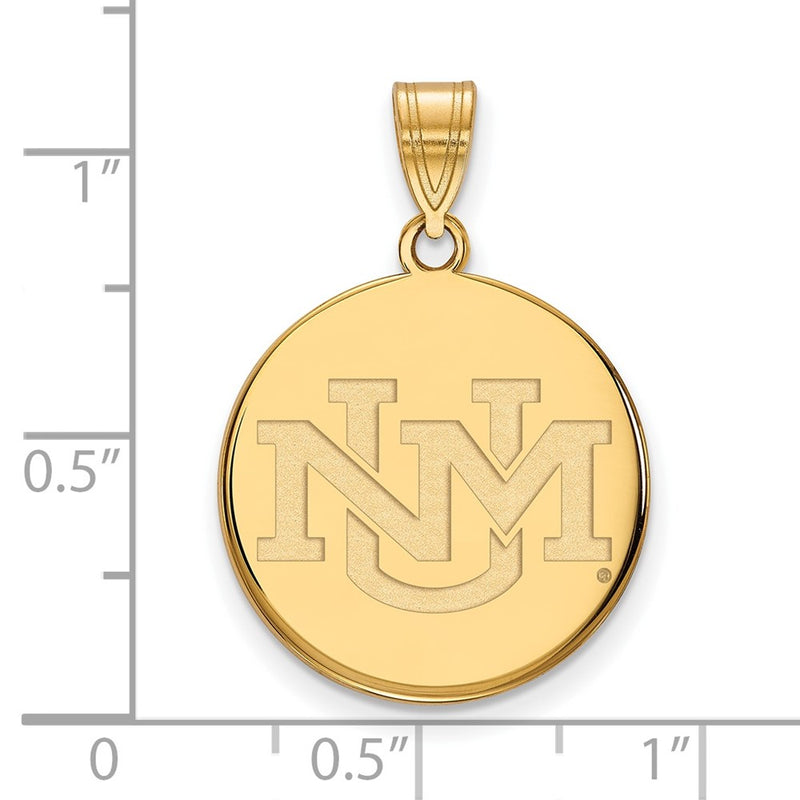 Gold Plated Sterling Silver Logoart University Of New Mexico Large Pendant