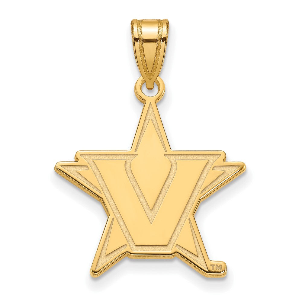 10K Yellow Gold 10Ky Logoart Vanderbilt University Large Pendant