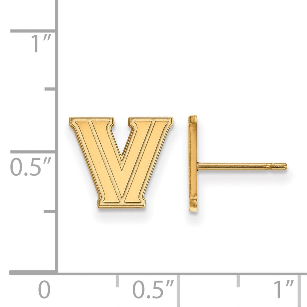 10K Yellow Gold Logoart Villanova University Letter V Extra Small Post Earrings