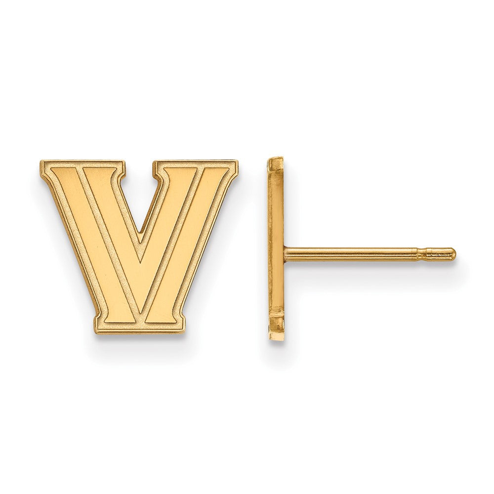 14K Yellow Gold Logoart Villanova University Letter V Extra Small Post Earrings