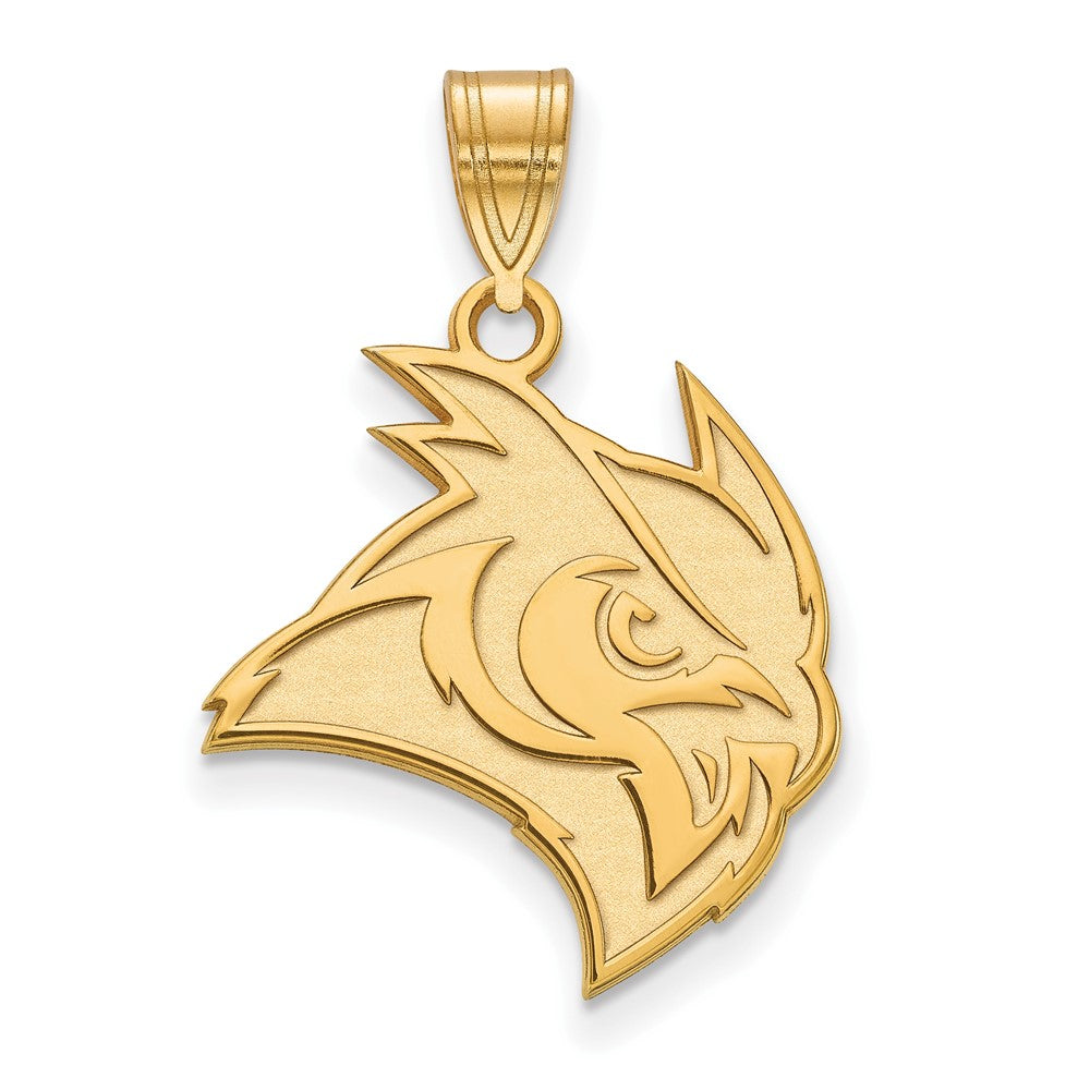 Gold Plated Sterling Silver Logoart Rice University Owl Large Pendant