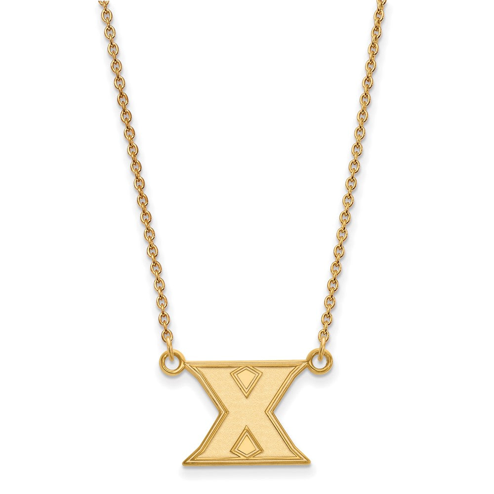 10K Yellow Gold Logoart Xavier University Letter X Small Pendant 18 Inch Necklace