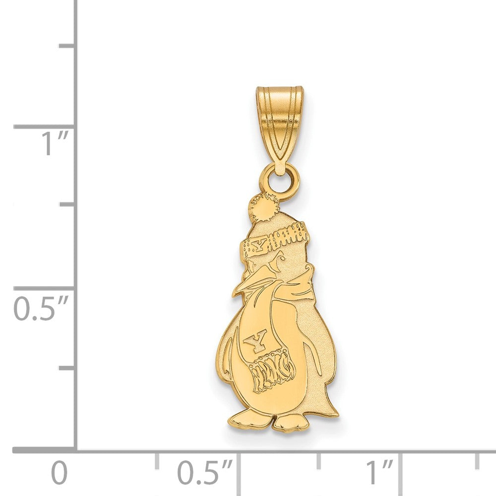 Gold Plated Sterling Silver Logoart Youngstown State University Penguin Large Pendant