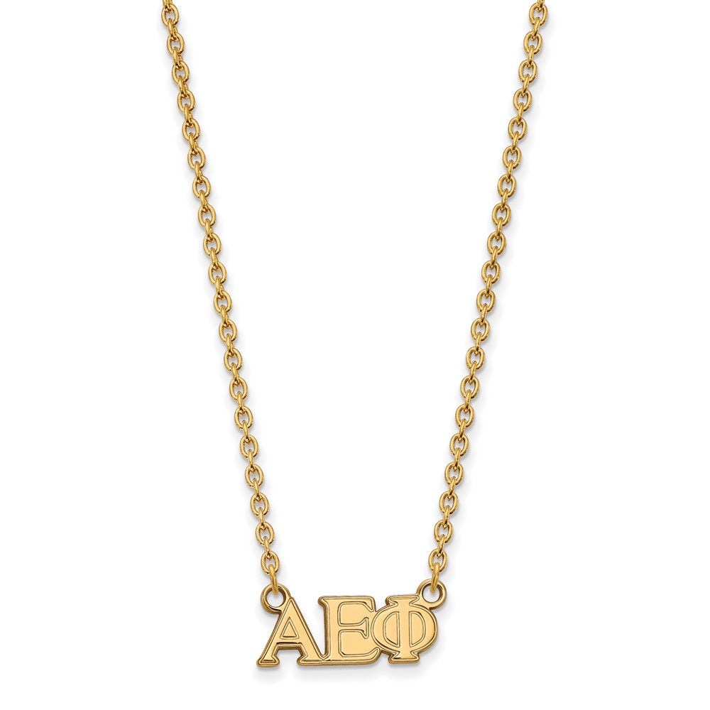 Gold Plated Sterling Silver Logoart Alpha Epsilon Phi Sorority Greek Letters Medium Pendant 18 Inch Necklace