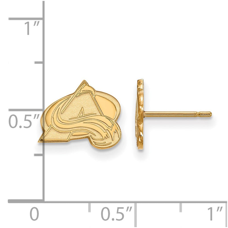 10K Yellow Gold Nhl Logoart Colorado Avalanche Letter A Extra Small Post Earrings