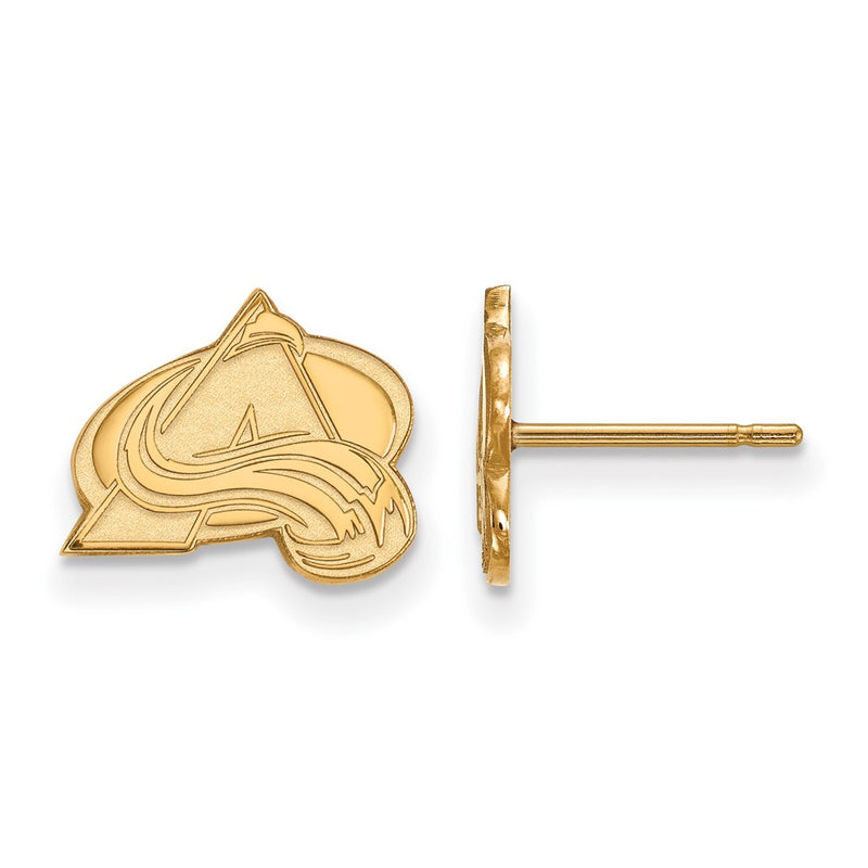 Gold Plated Sterling Silver Nhl Logoart Colorado Avalanche Letter A Extra Small Post Earrings