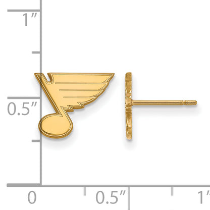 14K Yellow Gold Nhl Logoart St. Louis Blues Extra Small Post Earrings