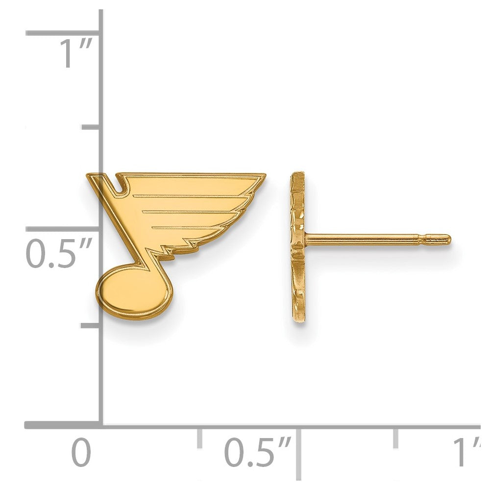 10K Yellow Gold Nhl Logoart St. Louis Blues Extra Small Post Earrings