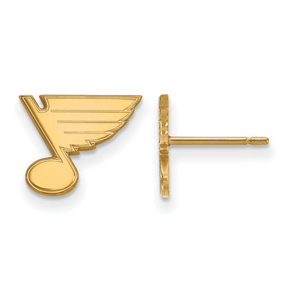 10K Yellow Gold Nhl Logoart St. Louis Blues Extra Small Post Earrings