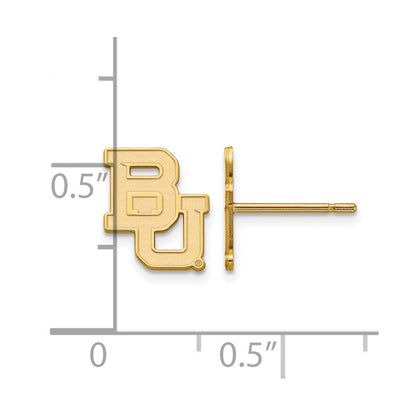 14K Yellow Gold Logoart Baylor University Bears Extra Small Post Earrings