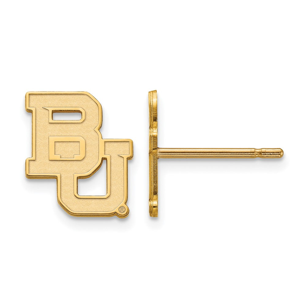 14K Yellow Gold Logoart Baylor University Bears Extra Small Post Earrings