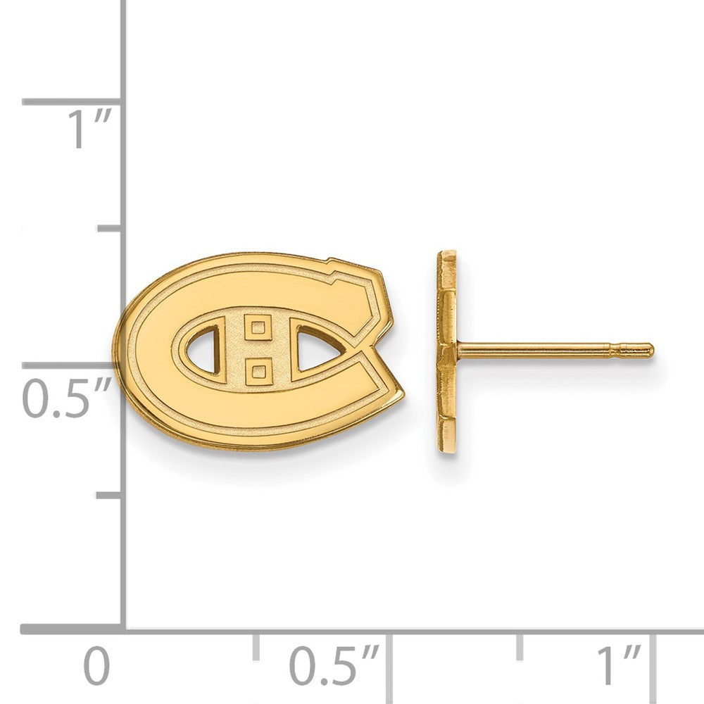 10K Yellow Gold Nhl Logoart Montreal Canadiens Extra Small Post Earrings