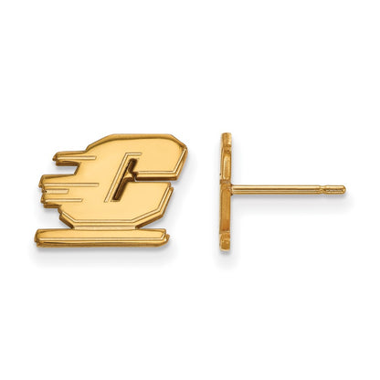 Gold Plated Sterling Silver Logoart Central Michigan University Letter C Extra Small Post Earrings
