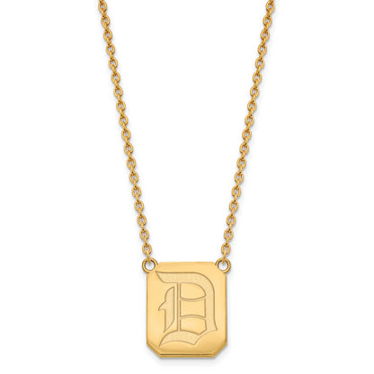 10K Yellow Gold Logoart Duquesne University Letter D Large Pendant 18 Inch Necklace