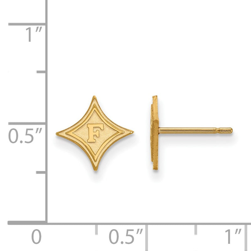 14K Yellow Gold Logoart Furman University Extra Small Post Earrings