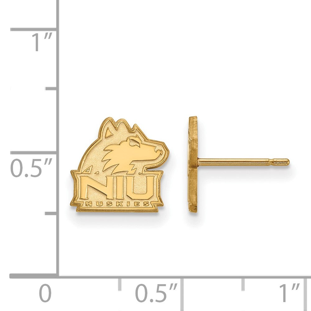 Gold Plated Sterling Silver Logoart Northern Illinois University N I U Huskies Extra Small Post Earrings