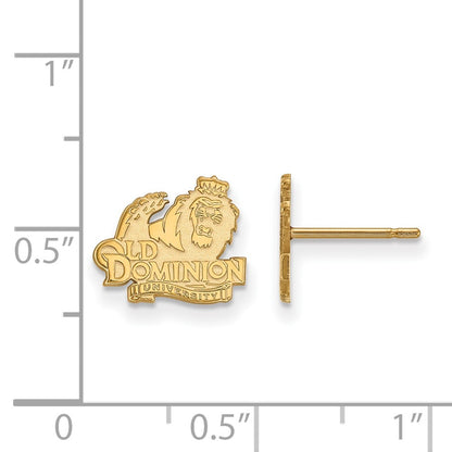 10K Yellow Gold Logoart Old Dominion University Extra Small Post Earrings