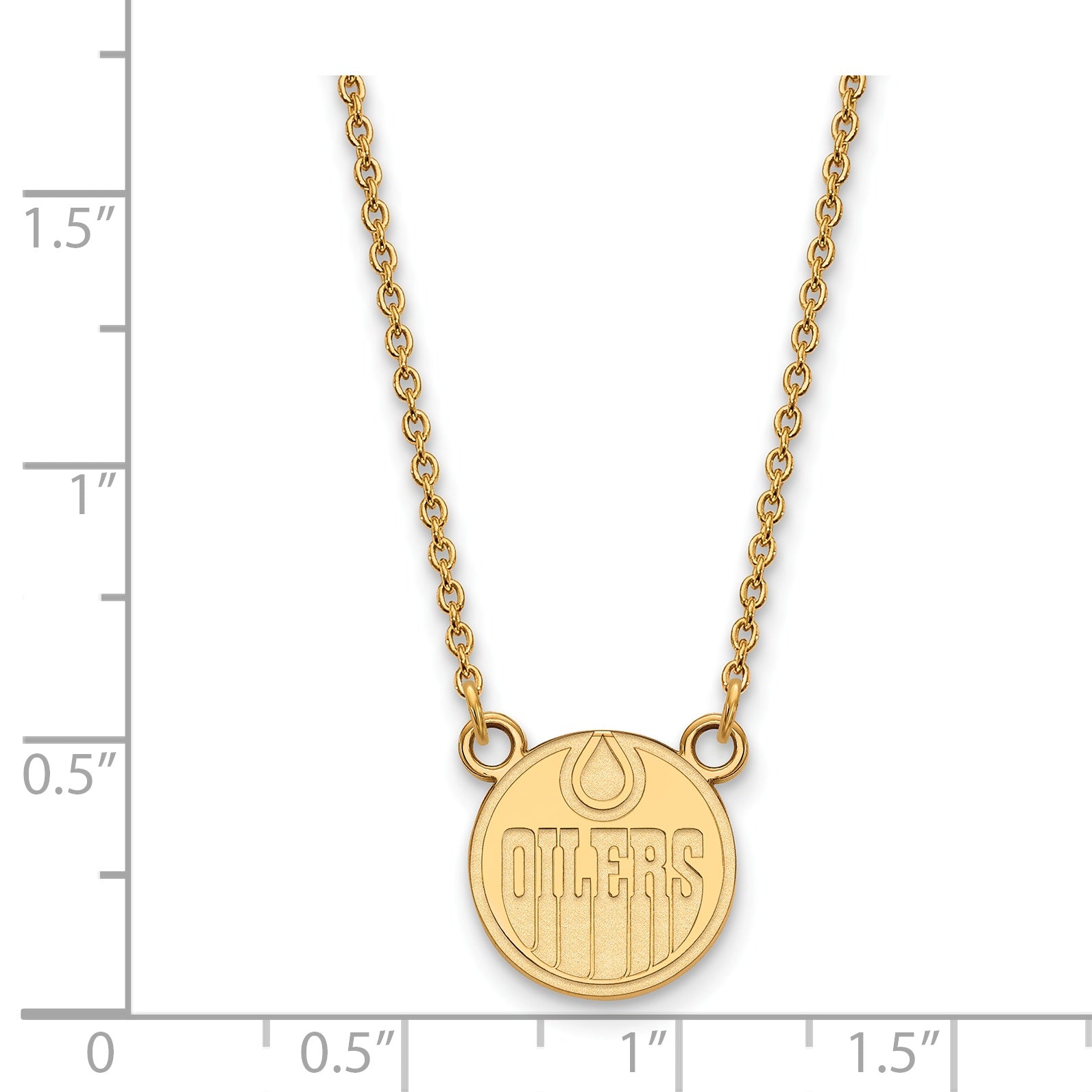 10K Yellow Gold Nhl Logoart Edmonton Oilers Small Pendant 18 Inch Necklace