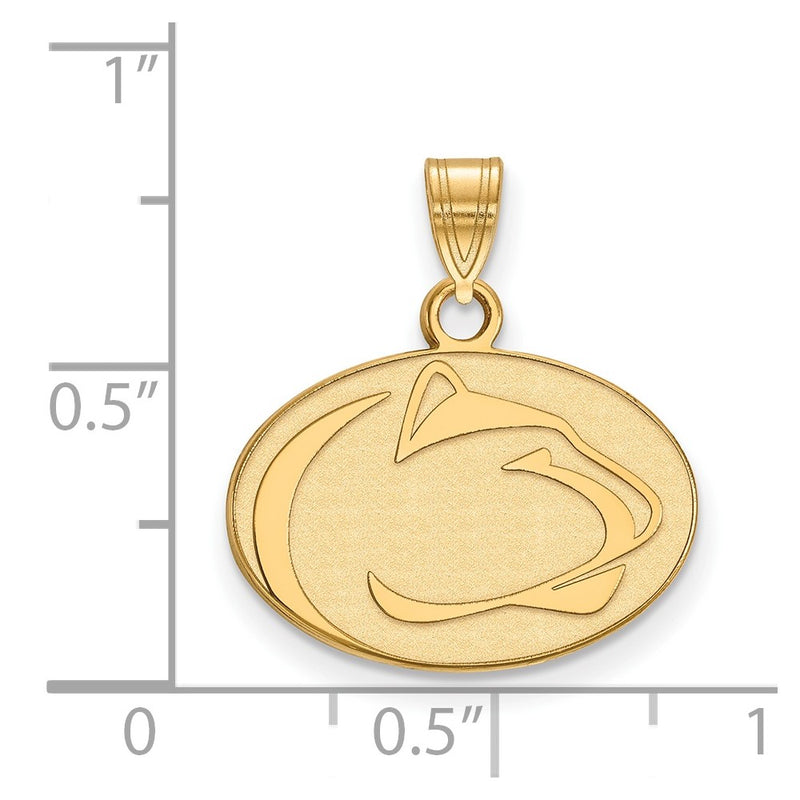 Gold Plated Sterling Silver Logoart Penn State University Lion Small Pendant