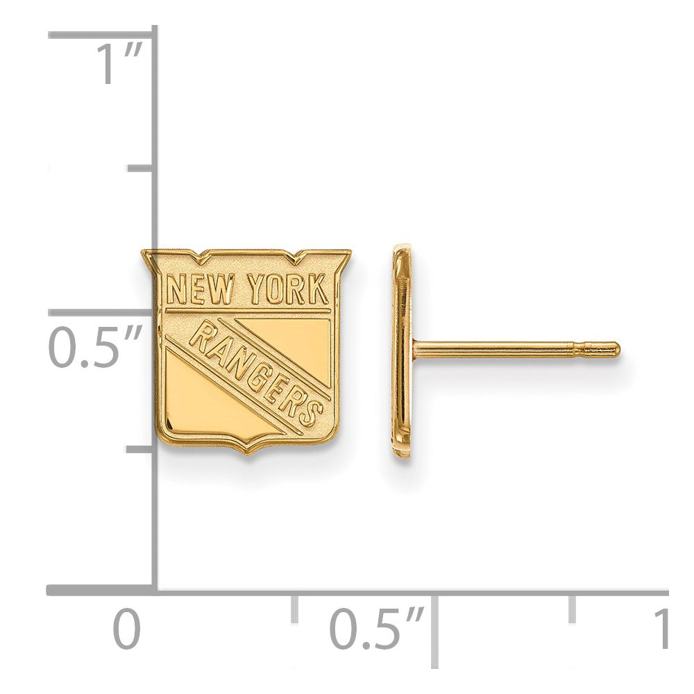 14K Yellow Gold Nhl Logoart New York Rangers Extra Small Post Earrings