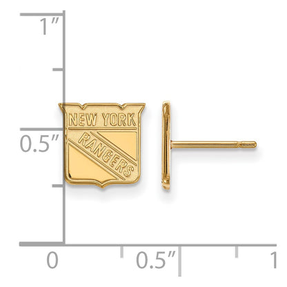14K Yellow Gold Nhl Logoart New York Rangers Extra Small Post Earrings
