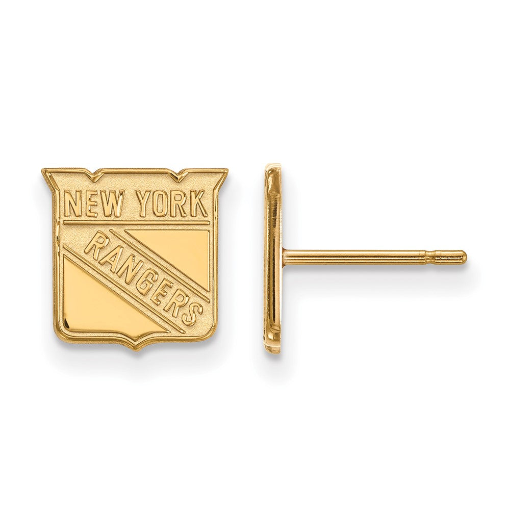 14K Yellow Gold Nhl Logoart New York Rangers Extra Small Post Earrings
