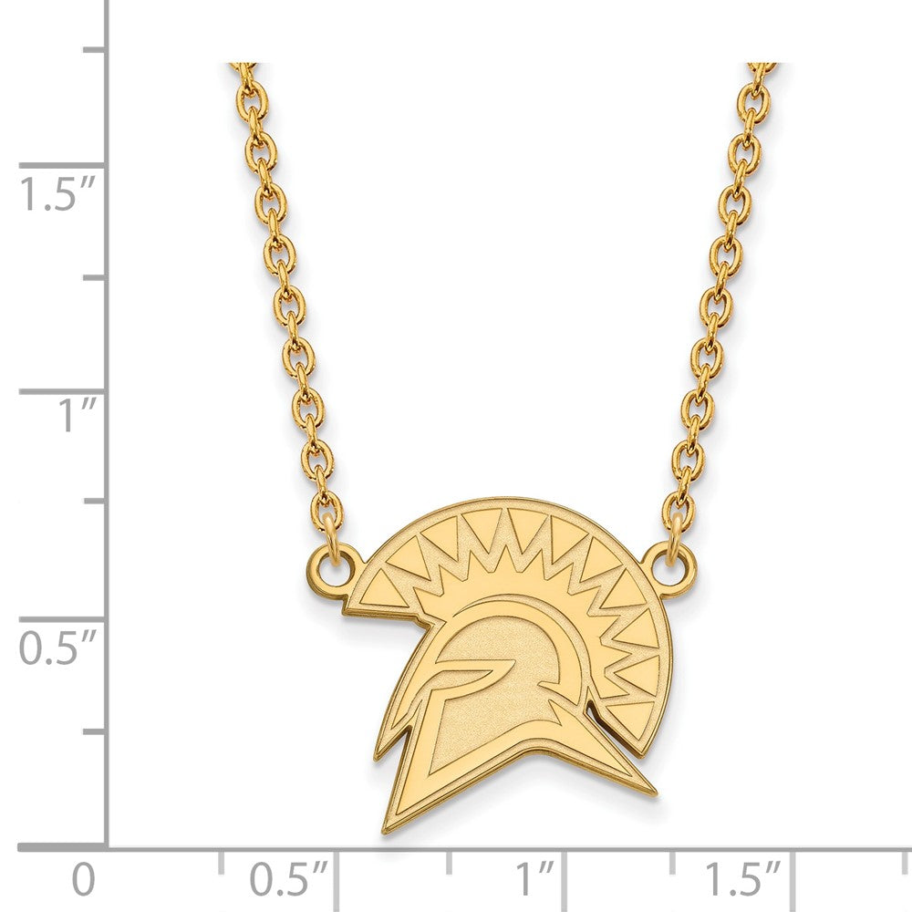 10K Yellow Gold Logoart San Jose State University Spartan Large Pendant 18 Inch Necklace