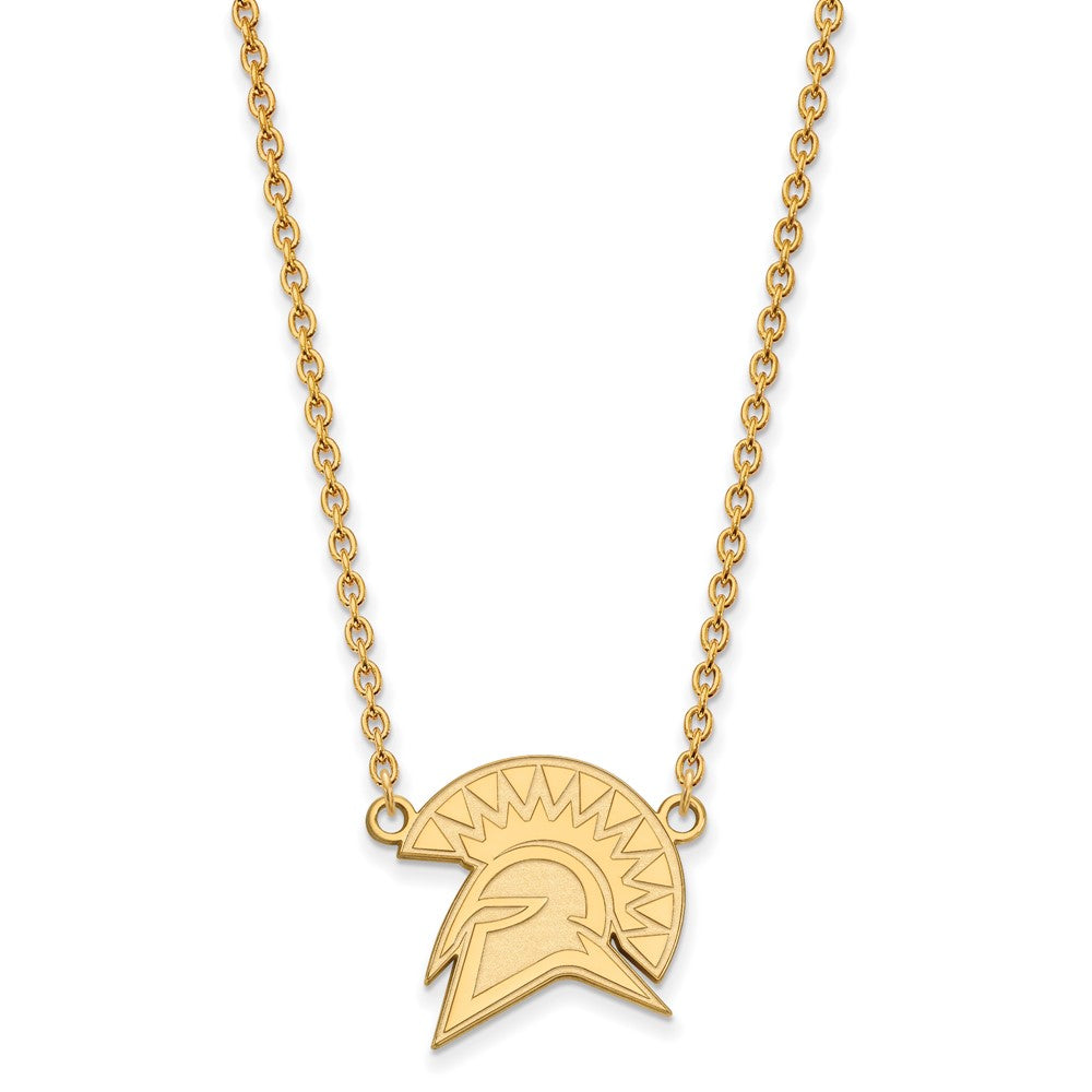 10K Yellow Gold Logoart San Jose State University Spartan Large Pendant 18 Inch Necklace